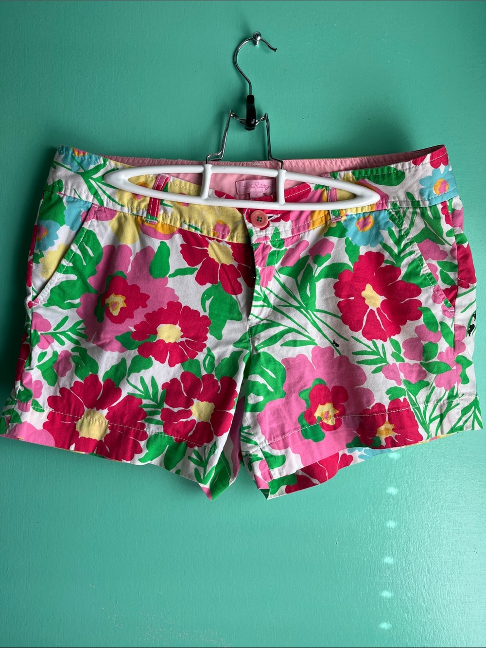 Lilly Pulitzer Pink, Green & Yellow Floral Bermuda Shorts